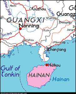 mapa de la isla de Hainan